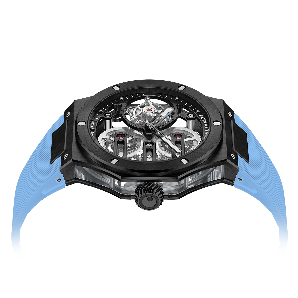 ZEROO T8 THE ORION FULL SKELETON TOURBILLONMANUAL TOURBILLON WATCH FOR GENTS - ZT008BBLB