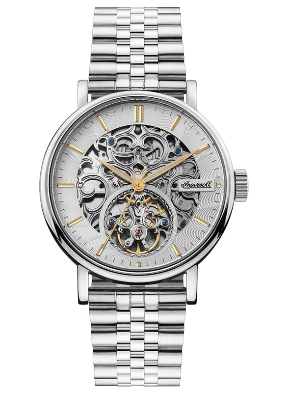 Ingersoll 1892 The Charles Automatic Mens Watch with Silver Skeleton Dial and Stainless Steel Bracelet - I05803B