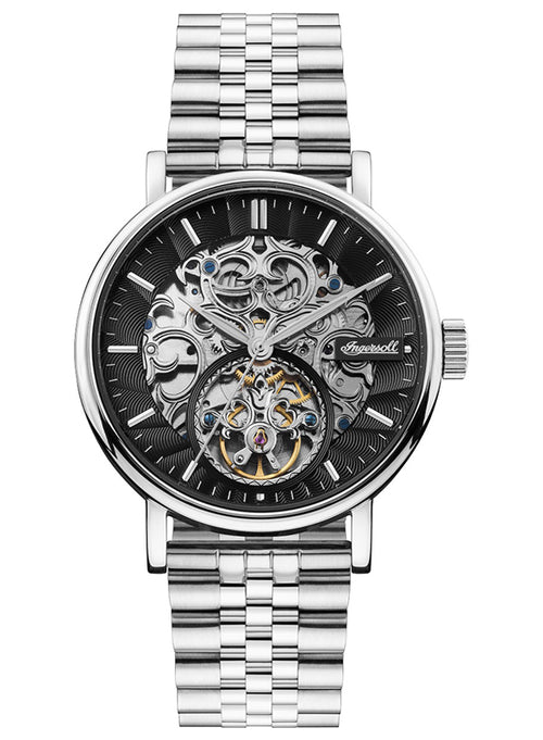 Ingersoll 1892 The Charles Automatic Mens Watch with Black Skeleton Dial and Stainless Steel Bracelet - I05804B