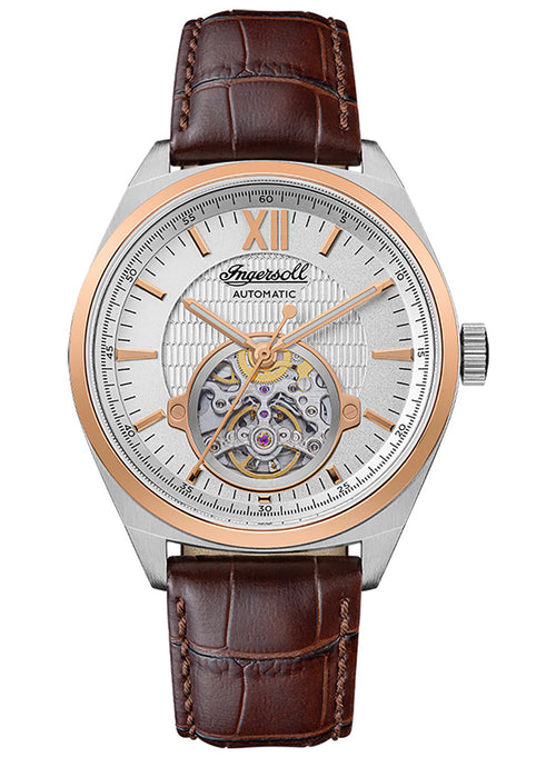 Ingersoll 1892 The Shelby Automatic Mens Watch with Silver Dial and Brown Leather Strap - I10901B