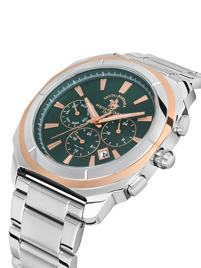 Santa barbara polo & racquet club Green Dial Chronograph Watch For Men - SB.1.10386-4