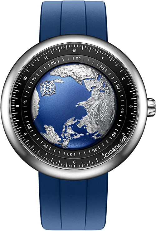 CIGA Design Blue Planet Mechanical U Series Skeleton stainless steel Case Watch for Men - U031-SU01-W6U